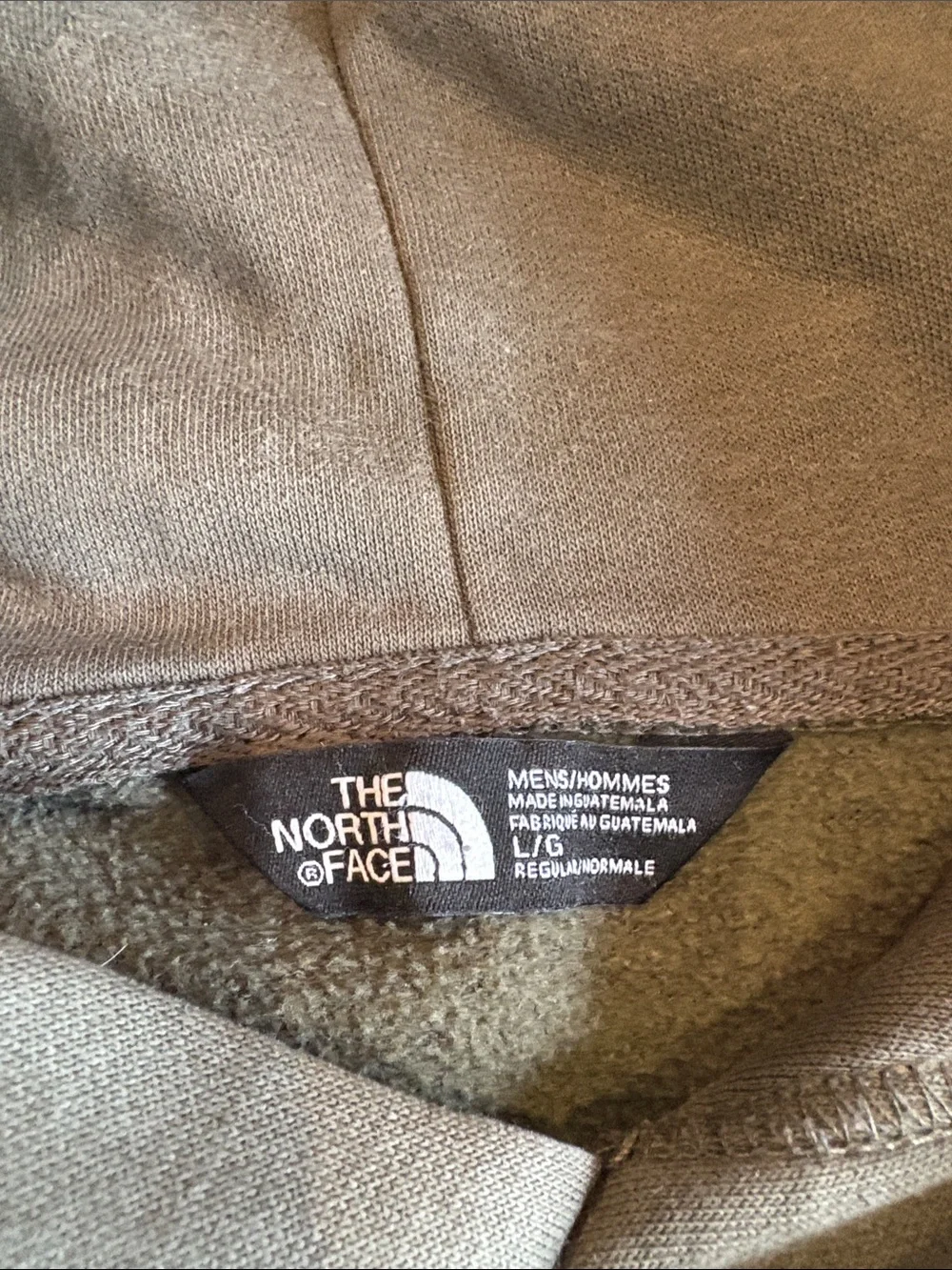 The North Face Men’s Large Olive Green Pullover Hoodie with Black Logo
